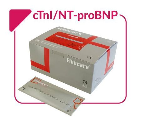 cTnI/NT-proBNP (Cardiac Troponin I/N-terminal Prohormone of Brain Natriuretic Peptide) FINECARE™ 25 szt. - FIA METER - szybki ilościowy test immunofluorescencyjny