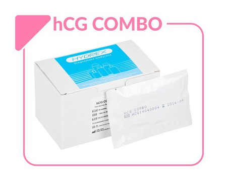 hCG COMBO TEST (10 testów) - test ciążowy płytkowy do wykrywania hormonu hCG w moczu lub surowicy